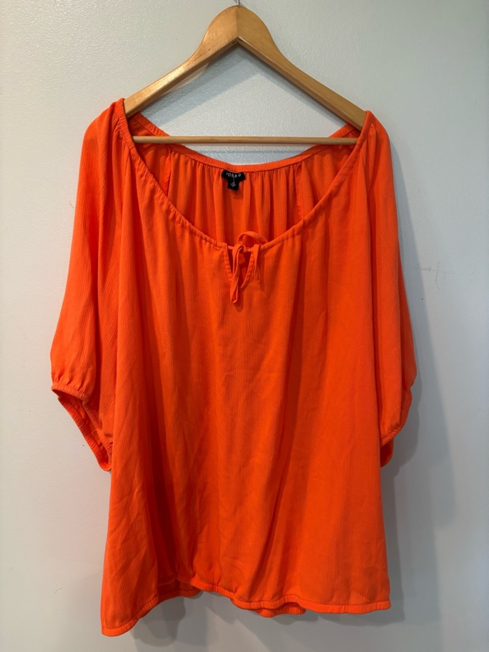 Torrid Gauze Blouson Short Sleeve Orange Top Women’s Plus Size 4